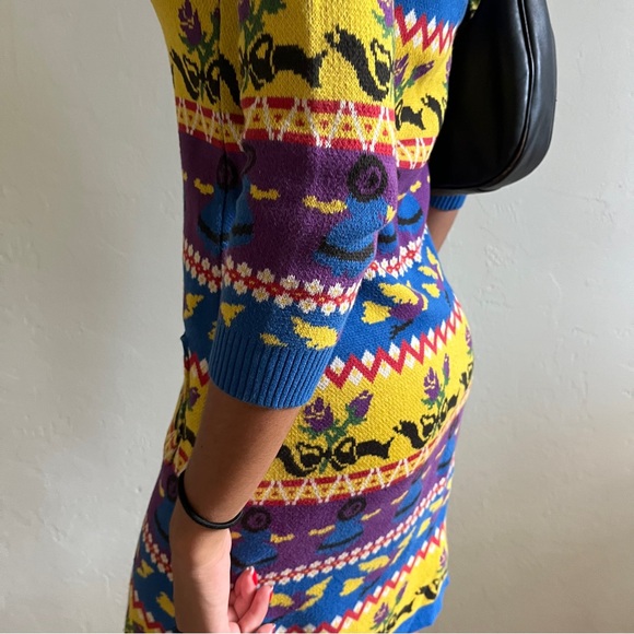 Betsey Johnson Vintage Archive Punk Label Reissue Knit Sweater Dress - Picture 5 of 9